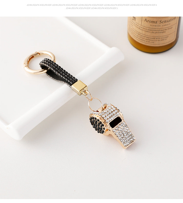 Wholesale Zinc Alloy Diamond Whistle Keychain